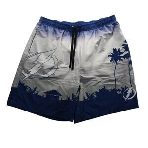 Tampa Bay Lightning Swim Trunks Mens 2XL Blue Ombre Palm Tree Shorts